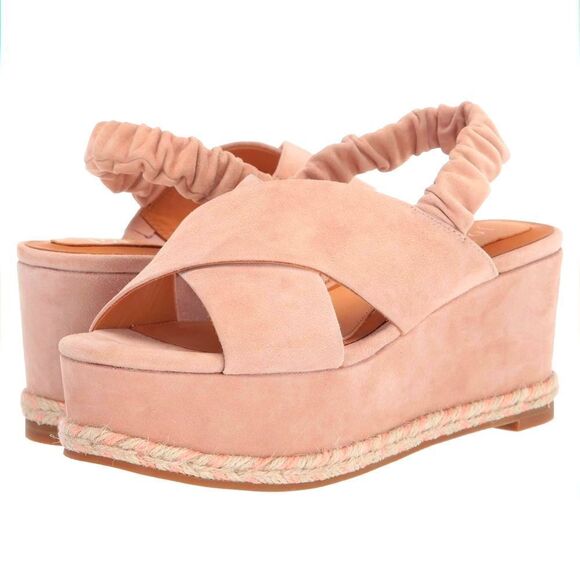 JOIE  Leather Garden Platform Wedge Sling Back leather Sandal/Espadril - Picture 1 of 8